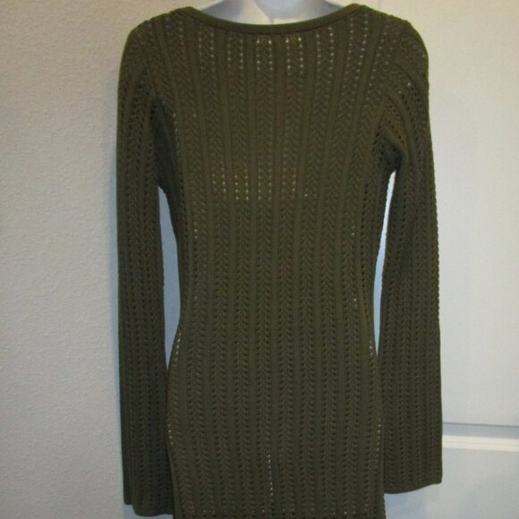 RHYTHM OLIVE GREEN SWEATER DRESS SMALL - Picture 4 of 5